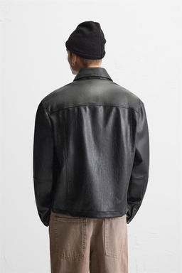 LEATHER EFFECT OVERSHIRT - Zara фото 3