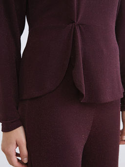 Bisiklet Yaka B?zg?l? Payetli Bluz