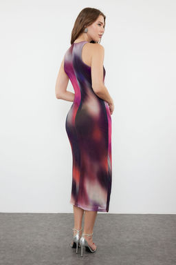 Cok Renkli Degrade Orme Tul S?k Abiye Elbise TPRSS24EL00202