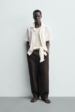 CAMISA RELAXED FIT JACQUARD TEXTURA / Blanco roto
