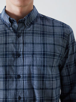 Regular Fit Uzun Kollu Ekose Poplin Erkek G?mlek