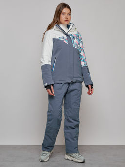 Горнолыжный костюм женский зимний белого цвета 02337Bl - Chunmai фото 3