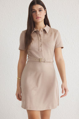 TRENDYOLMILLA Tas Kemerli A Kesim Suet Mini Dokuma Elbise TWOSS25EL00137  фото 3