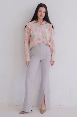 Брюки светло-серые с разрезами - Martichelli фото 6