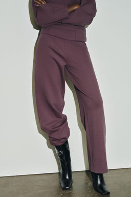 INTERLOCK WIDE-LEG TROUSERS - Zara фото 2