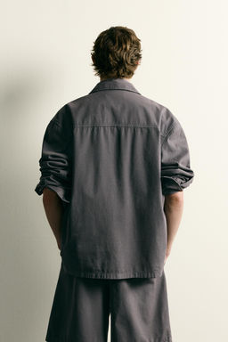 SOBRECAMISA LAVADA RELAXED FIT / Gris - Zara фото 3