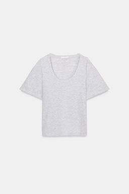CAMISETA CUELLO OLLA MANGA CORTA / Gris vigor? - Zara фото 4