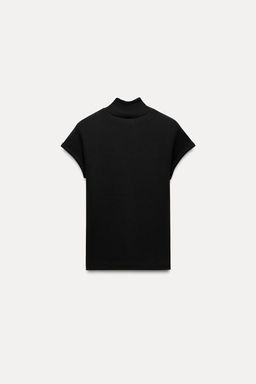 RIBBED HIGH NECK T-SHIRT - Zara фото 14