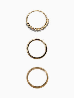 Набор колец 3 шт "Новый стиль" дорожка, размер МИКС, цвет белый в золоте