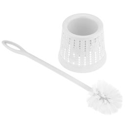 Ерш унитазный пластмассовый со съемной ручкой "Календула" 45см, с подставкой д14,5см h12,2см, белый (Китай)