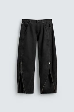 JEANS BARREL FIT CREMALLERAS / Negro - Zara фото 8