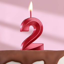 Цена за 2 шт. Свеча в торт на шпажке «Цифра 2», красная, 5 см