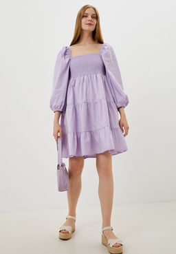 Хлопковое платье с пышными рукавами - Incity фото 7