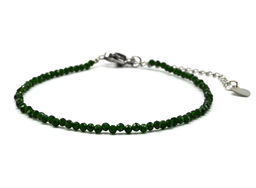 Браслет из авантюрина шарик граненый 2мм цвет зеленый, 17см