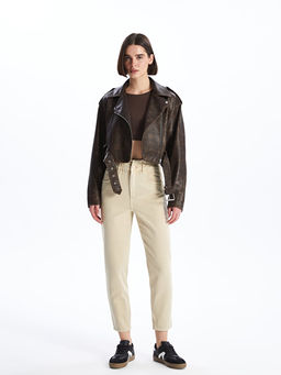 Beli Lastikli Slouchy Fit Kad?n Jean Pantolon - Waikiki фото 2