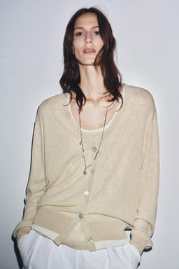 DOUBLE LAYER KNIT CARDIGAN - Zara фото 2