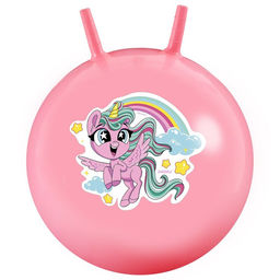 Мяч - прыгун с рожками ZABIAKA «Единорожка», d=55 см, 480 г, розовый