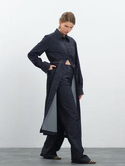 Темно-синие брюки из денима virele