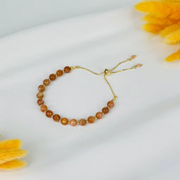 Браслет регулируемый из Солнечного камня от 16 см