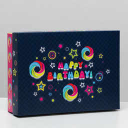 Цена за 5 шт. Подарочная коробка сборная Диско, 21 х 15 х 5,7 см