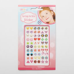 Цена за 2 шт. Серьги наклейки детские, пластик, улыбка, яркие, цветные