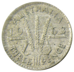 Монета 3 пенса 1963 года Австралия