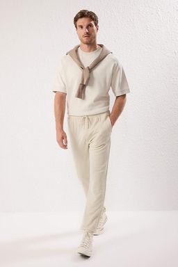 TRENDYOL MAN Antrasit Slim Fit Beli Baglamal? Lastikli Orme Rahat Pantolon TMNAW25PL00023