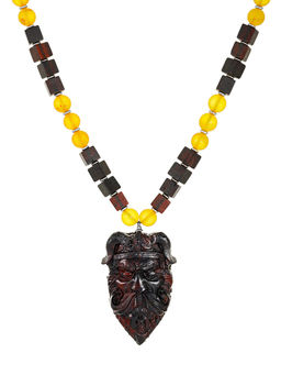 Брутальные бусы из натурального балтийского янтаря Викинг