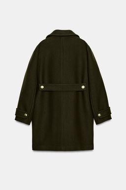 ASYMMETRIC WOOL BLEND COAT WITH BUTTONS ZW COLLECTION - Zara фото 7