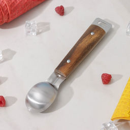 Ложка для мороженого Доляна Дровосек, нержавеющая сталь, цвет хромированный фото 3