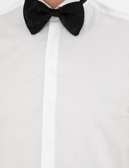 Beyaz Slim Fit Pamuk Kar___ml_ Man_etli Smokin G_mlek