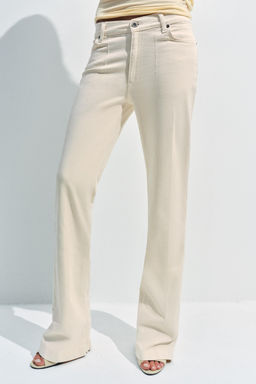 JEANS ZW COLLECTION BOOTCUT TIRO MEDIO / Crudo - Zara фото 10