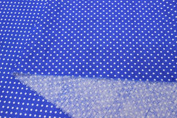 Бязь Белый горох (3мм) на темно-васильковом, ш.1.5м, хлопок-100%, 120гр/м.кв - Купава фото 3