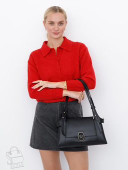 Сумка женская кожаная 2389Y black Polina&Eiterou  в Новосибирске