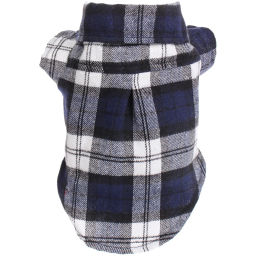 Кофта - рубашка фланелевая для мелких пород собак и кошек "BRO Style", цвет синий, р M