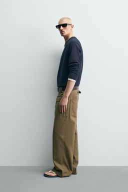 PANTAL?N WIDE FIT TRABILLA / Khaki - Zara фото 4