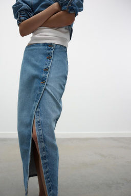 Z1975 DENIM CROSSOVER MIDI SKIRT - Zara фото 4