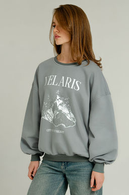 Арт. 15133 Свитшот женский оверсайз 46-52  (4 шт) Цвет:серый