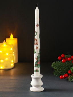 Цена за 4 шт. Свеча античная "Новый год" 255х22 мм, с декором