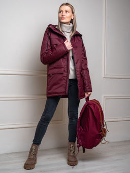 Женская парка на флисе "Соло" бордо