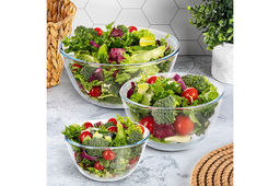 Набор 3 салатников 800 мл, 1,6 л, 2,7 л Crystal glass, стекло