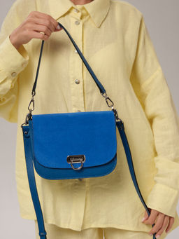 Сумка замшевая Azaro 30741 син.гуашь/сапфир