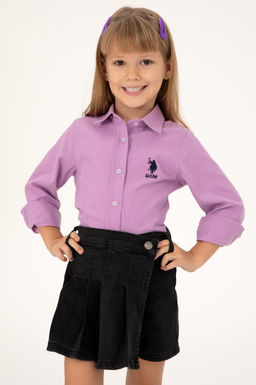 Сиреневая рубашка с длинным рукавом для девочки Неожиданная скидка в корзине