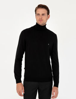 Siyah Slim Fit Bal_k__ Yaka Basic Triko Kazak - Pierre cardin фото 3