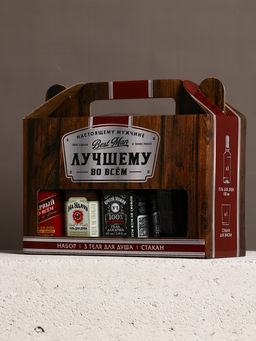 Чистое счастье Набор мужской: 3 мини Виски и стакан для виски