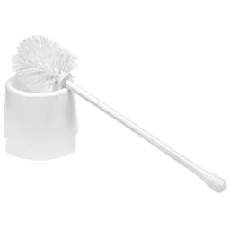 Neco Ерш унитазный пластмассовый 33,5см, с подставкой д11см h9,2см, белый (Китай)  фото 2