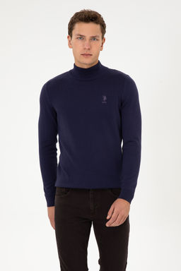 Erkek Slim Fit YarДm BalДkГД Yaka MГrdГm Basic Kazak