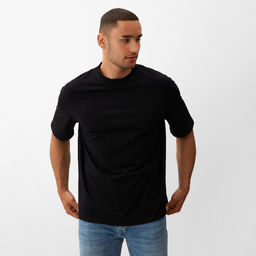 Футболка мужская из органического хлопка MINAKU OVERSIZE FIT: чёрная, р-р 46