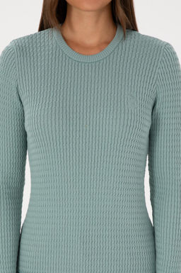 Kad_n Mint Bisiklet Yaka Basic Kazak