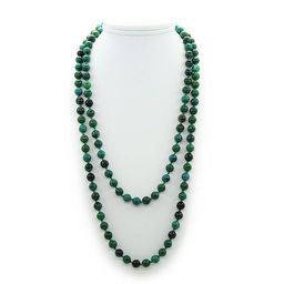Бусы хризоколла (имитация), круглые бусины 8мм, длинные 120см